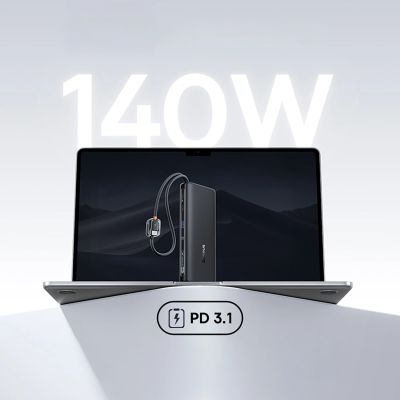 15. Baseus EnerFill FC41 25000mAh 145W Power Bank with Digital Display and Built-in Dual USB-C Cable - Black