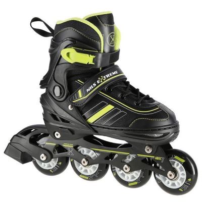 NILS EXTREME NH18191 2IN1 ROLLER SKATES BLACK-LIME SIZE L (39-43) WITH REPLACEABLE HOCKEY BLADE