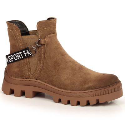 Suede Chelsea boots on the Potocki W WOL105C platform, brown