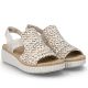 3. Women's beige woven platform sandals Rieker 69276-60