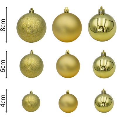 24. DECORATIVE PLASTIC BAUBLE SAFE 46 PCS GOLD MICA