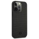 4. Mercedes Leather Meshed Metal Logo Case for iPhone 13 Pro / iPhone 13 - Black