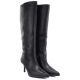 9. Women's leather boots with a high heel, insulated, black Big Star UU274497