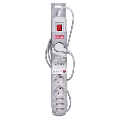 3. Activejet APN-8g/3m-GR surge protector strip (3 x Type C, 5 x UTE; 10 A; 3m; gray)