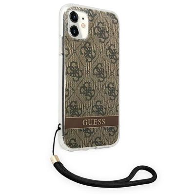 4. Guess GUOHCN61H4STW iPhone 11 brown/brown hardcase 4G Print Strap