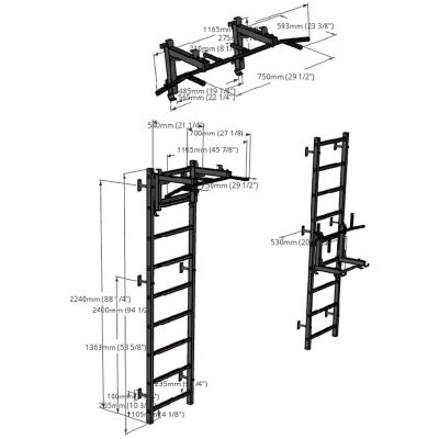 48. GYMNASTIC LAMBER WITH ADJUSTABLE METAL BAR 731W BENCHK