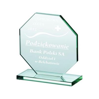 Engraved glass trophy