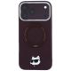 3. Karl Lagerfeld with Ring Stand 360 Choupette Head Pin MagSafe case for iPhone 18 Pro / 17 Pro - burgundy