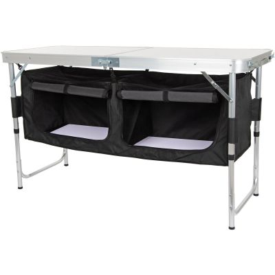 19. FOLDABLE CAMPING TABLE 120x47x70/62/54CM WITH WARDROBE 33x30x36CM