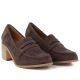 3. Women's suede brown lords heeled shoes M.Daszyński MR2201D-3A