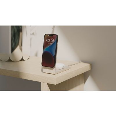 4. Native Union Rise 2-in-1 MagSafe-compatible Qi2 15W Wireless Charger for Two Devices (Sandstone)