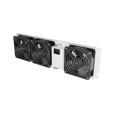 5. LANBERG VERTICAL VENTILATION PANEL 3U 19" FOR RACK CABINETS THREE FANS 230V GRAY