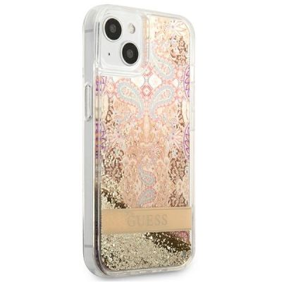 4. Guess Paisley Liquid Glitter case for iPhone 13 / 14 / 15 - gold