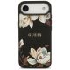 3. Guess Grained Flowers Classic Logo MagSafe case for iPhone Air - black