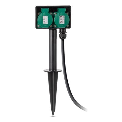 Entac ESE1.5G2-5-IP44S 5m Splitter 2 x Network Socket Outdoor Black, Green