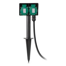 Entac ESE1.5G2-5-IP44S 5m Splitter 2 x Network Socket Outdoor Black, Green