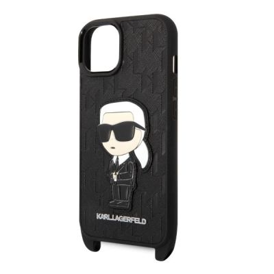 5. Karl Lagerfeld KLHCP14SSTKMK iPhone 14 6.1" black/black hardcase Monogram Ikonik Patch