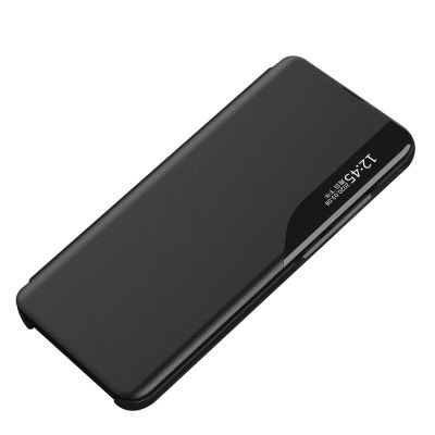 3. Eco Leather View Case, an elegant case with a flap and stand for iPhone 16e / 17e - black