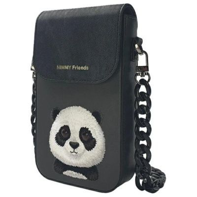 5. Nimmy Big Eyed Pet 2.0 Panda 3-in-1 Phone Bag + Wallet + Tracker Case - Black