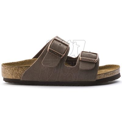 8. Birkenstock Arizona Kids Birko-Flor Nubuk Mocha narrow flip-flops for kids (0552893)