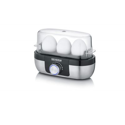 Severin EK 3163 3 Eggs. Black, Stainless Steel, Transparent