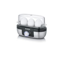 Severin EK 3163 3 Eggs. Black, Stainless Steel, Transparent