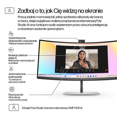 6. HP LED 34” S7 Pro Monitor 734pm (8K157UT) Curved IPS 120Hz WQHD RJ-45 ThunderBolt 4 Camera