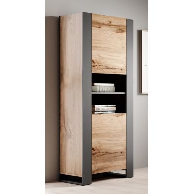 3. WOOD shelving unit 65x40x170 Wotan oak + anthracite