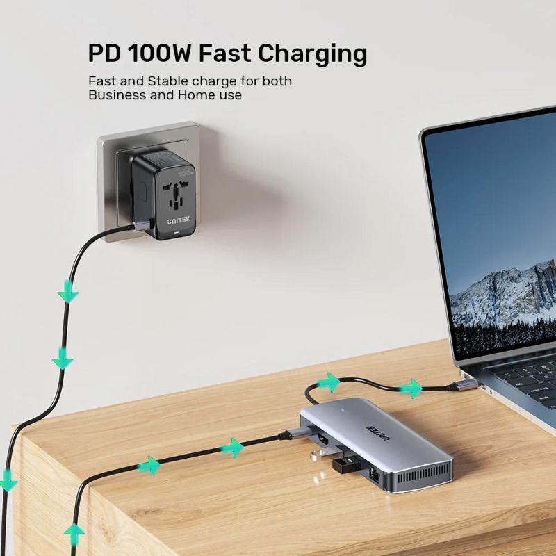 8. UNITEK ACTIVE HUB USB-C 10GBPS, M.2, HDMI, PD 100W