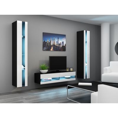5. TV cabinet VIGO NEW '140' 30/140/40 black/white flat