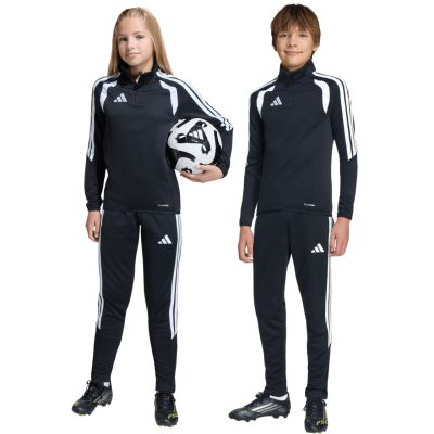 15. adidas Tiro 26 League Training Slim Kids Pants Black and White JY7117
