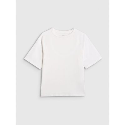 6. Plain Oversized Boys' T-Shirt 4F 4FJWAW25TTSHM2411-10S