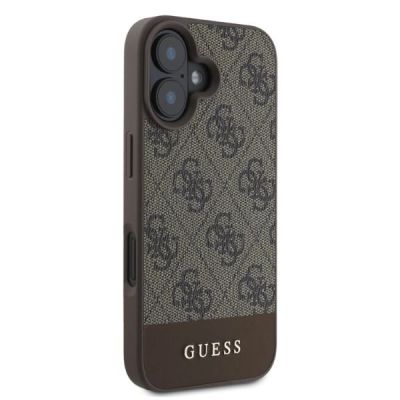 4. Guess 4G Bottom Stripe iPhone 16 Case - Brown