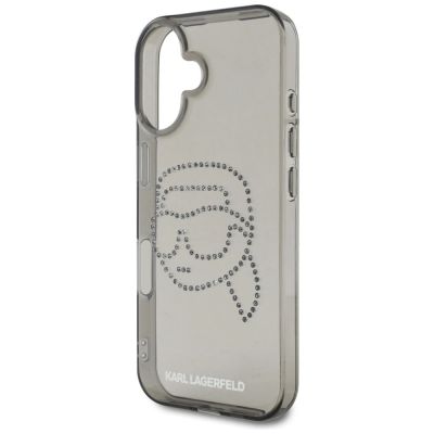 6. Karl Lagerfeld IML Rhinestones Karl Head Case for iPhone 16 Black