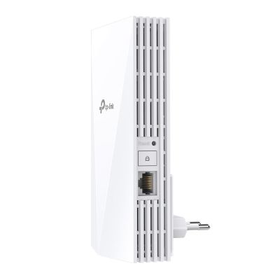 3. TP-Link AX3000 Wi-Fi 6 signal extender, speed 574 Mbps in the 2.4 GHz band + 2402 Mbps in the 5 GHz band, spec: 2 internal antennas, 1 gigabit port, Qualcomm dual-core 1.0 GHz processor, 1024 QAM, HE160 for 5 GHz, wall plugged, function: app