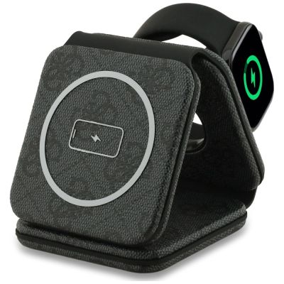 4. Guess 4G 3-in-1 15W MagSafe Wireless Charger - Black