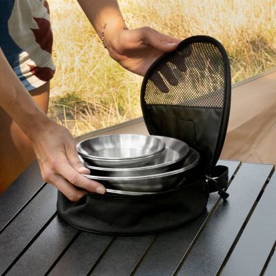 10. OFFLANDER STAINLESS STEEL CAMPING COOKWARE SET