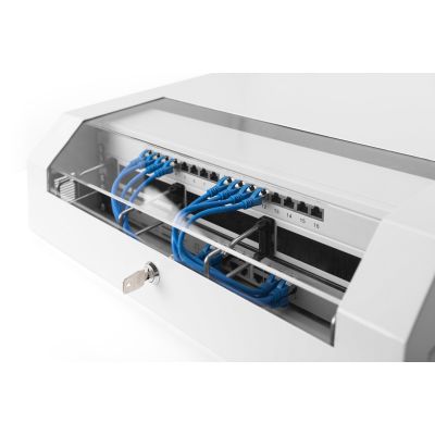 44. Wall-mounted cabinet NWS 19" Slim Line 3HE rotierbar, 2HE fix, 145x500x475 mm, color gray (RAL 7035)