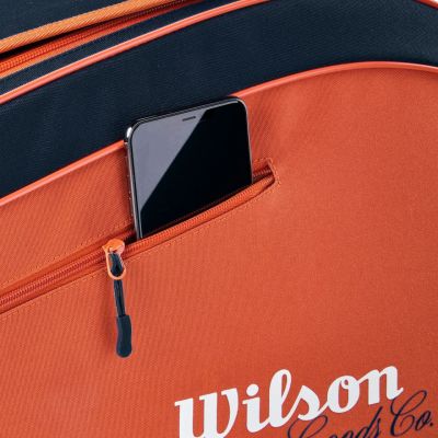 7. Wilson Roland Garros 2026 Team 6PK Tennis Bag Orange and Navy Blue WR8053301001