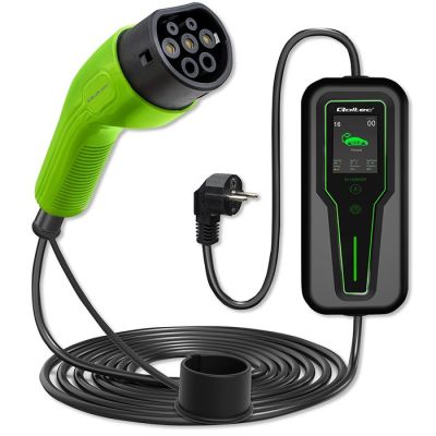 13. Qoltec Mobile charger for electric car EV with regulation 2 in 1 Type 2 | 3.5kW | 230V | LCD | Portable | Wallbox | 5m