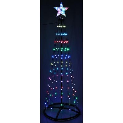 10. DECORATIVE CHRISTMAS TREE 154 LED RGB 150 CM BLACK