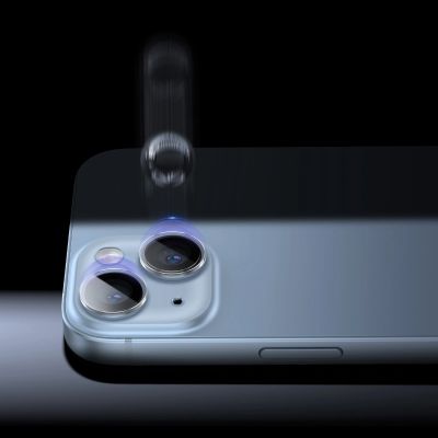 11. Baseus tempered glass for iPhone 14 / iPhone 14 Plus camera lenses transparent + cleaning kit