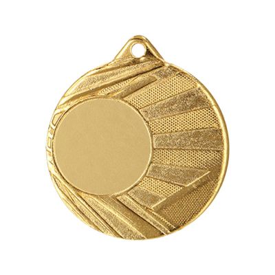 12. MEDAL WITH SPACE FOR A STICKER, GOLDEN, DIAMETER 50mm