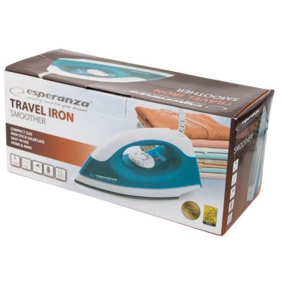 9. Esperanza Smoother EHI001 travel iron (1200W; blue)