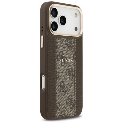 4. Guess 4G Stripe MagSafe case for iPhone 17 Pro Max - brown