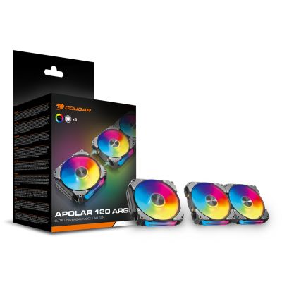 9. COUGAR CF-APR12HB3-RGB Computer Case Fan 12 cm Black 3 pcs.