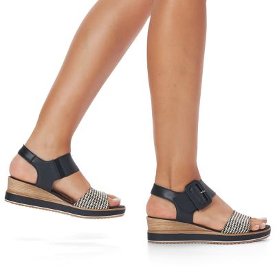 14. Remonte W RKR646 Leather Wedge Sandals