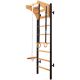 19. WOODEN AND METAL GYMNASTIC WALL BAR WITH WOODEN BAR AND ACCESSORIES BENCHK 211B A076