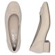 5. Women's leather pumps with low heels, beige, Rieker 43453-62