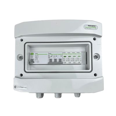 Hermetic IP65 EMITER AC connection switchboard with AC surge arrester Noark type 2, 10A 3-F, RCD type A 40A/300mA